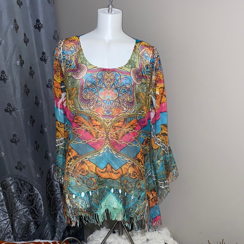 Mushkaby Sienna Rose, Inc Funky Chain Blouse